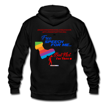 Load image into Gallery viewer, FREE SPEECH FOR ME, BUT NOT FOR THEE - Unisex Fleece Zip Hoodie - black
