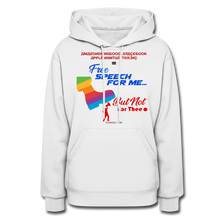 Load image into Gallery viewer, FREE SPEECH FOR ME, BUT NOT FOR THEE - Women&#39;s Hoodie - white
