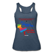 Load image into Gallery viewer, FREE SPEECH FOR ME, BUT NOT FOR THEE - Women’s Tri-Blend Racerback Tank - heather navy
