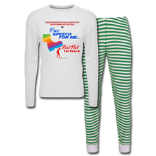 Load image into Gallery viewer, FREE SPEECH FOR ME, BUT NOT FOR THEE - Unisex Pajama Set - white/green stripe
