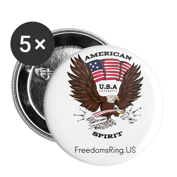 AMERICAN SPIRIT - Buttons large 2.2'' (5-pack) - white