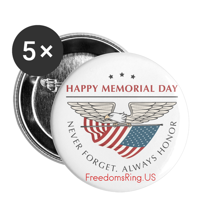 NEVER FORGET, ALWAYS HONOR - Buttons large 2.2'' (5-pack) - white