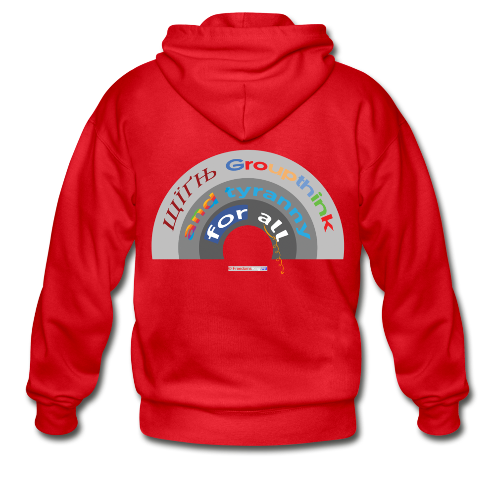 GROUPTHINK RAINBOW - Gildan Heavy Blend Adult Zip Hoodie - red