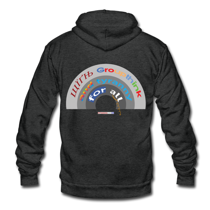 GROUPTHINK RAINBOW - Unisex Fleece Zip Hoodie - charcoal gray