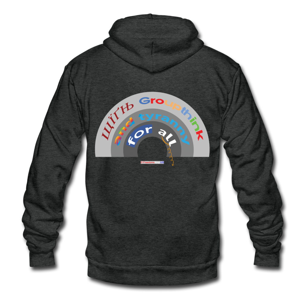 GROUPTHINK RAINBOW - Unisex Fleece Zip Hoodie - charcoal gray