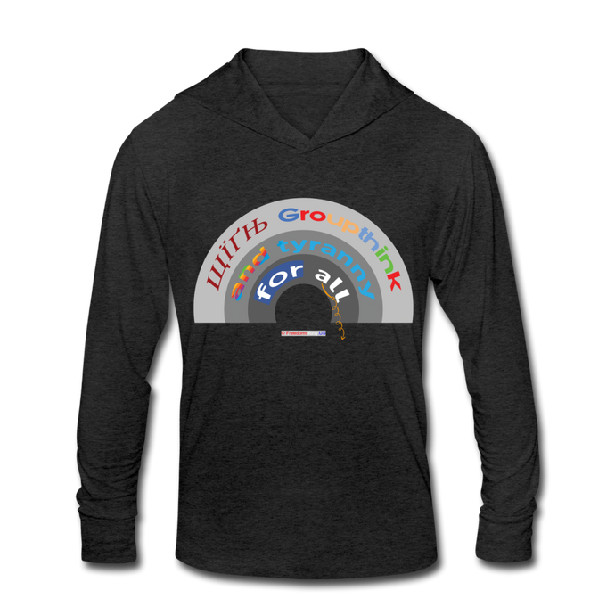 GROUPTHINK RAINBOW - Unisex Tri-Blend Hoodie Shirt - heather black