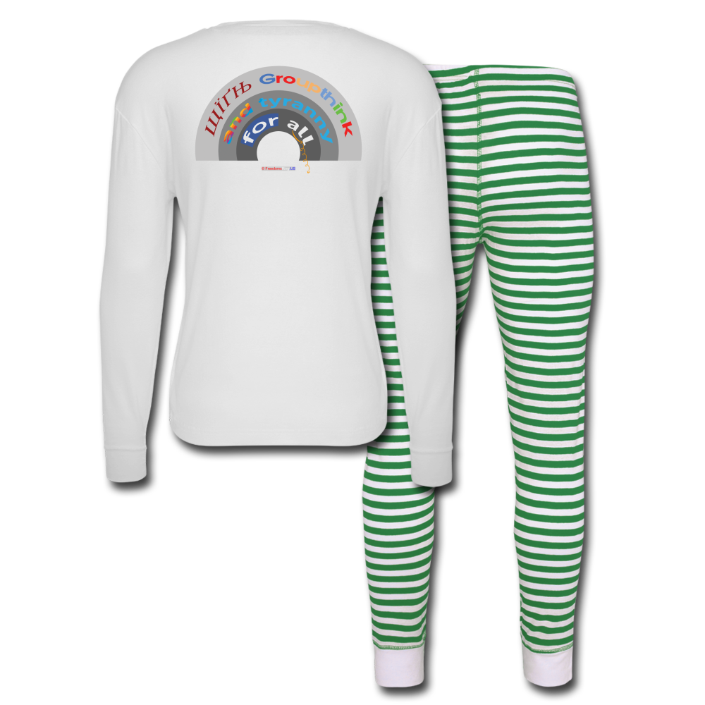 GROUPTHINK RAINBOW - Unisex Pajama Set - white/green stripe