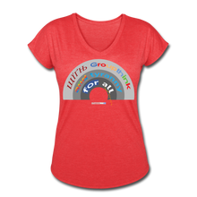 Load image into Gallery viewer, GROUPTHINK RAINBOW - Women&#39;s Tri-Blend V-Neck T-Shirt - heather red
