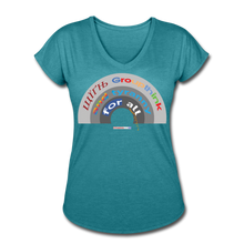 Load image into Gallery viewer, GROUPTHINK RAINBOW - Women&#39;s Tri-Blend V-Neck T-Shirt - heather turquoise
