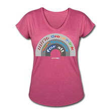 Load image into Gallery viewer, GROUPTHINK RAINBOW - Women&#39;s Tri-Blend V-Neck T-Shirt - heather raspberry
