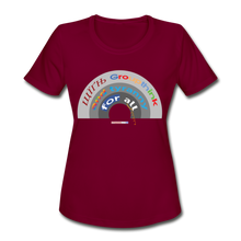 Load image into Gallery viewer, GROUPTHINK RAINBOW - Women&#39;s Moisture Wicking Performance T-Shirt - burgundy
