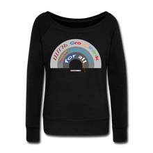 Load image into Gallery viewer, GROUPTHINK RAINBOW - Women&#39;s Wideneck Sweatshirt - black
