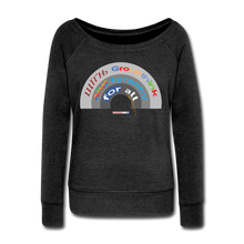 Load image into Gallery viewer, GROUPTHINK RAINBOW - Women&#39;s Wideneck Sweatshirt - heather black
