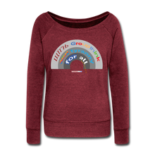 Load image into Gallery viewer, GROUPTHINK RAINBOW - Women&#39;s Wideneck Sweatshirt - cardinal triblend
