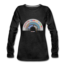 Load image into Gallery viewer, GROUPTHINK RAINBOW - Women&#39;s Premium Long Sleeve T-Shirt - charcoal gray
