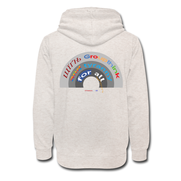 GROUPTHINK RAINBOW - Shawl Collar Hoodie - heather oatmeal