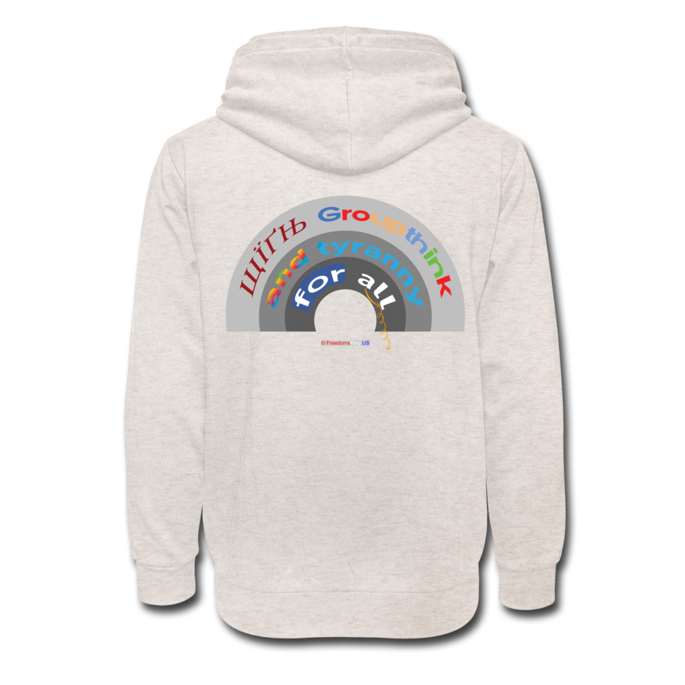 GROUPTHINK RAINBOW - Shawl Collar Hoodie - heather oatmeal