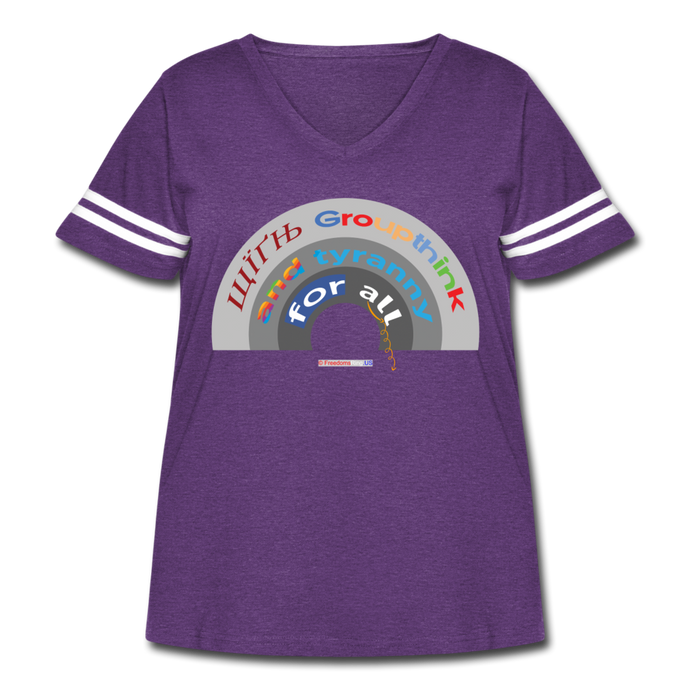 GROUPTHINK RAINBOW - Women's Curvy Vintage Sport T-Shirt - vintage purple/white