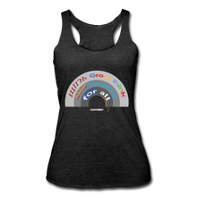 Load image into Gallery viewer, GROUPTHINK RAINBOW - Women’s Tri-Blend Racerback Tank - heather black
