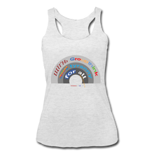 Load image into Gallery viewer, GROUPTHINK RAINBOW - Women’s Tri-Blend Racerback Tank - heather white
