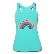 Load image into Gallery viewer, GROUPTHINK RAINBOW - Women’s Tri-Blend Racerback Tank - turquoise
