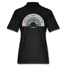 Load image into Gallery viewer, GROUPTHINK RAINBOW - Women&#39;s Pique Polo Shirt - black
