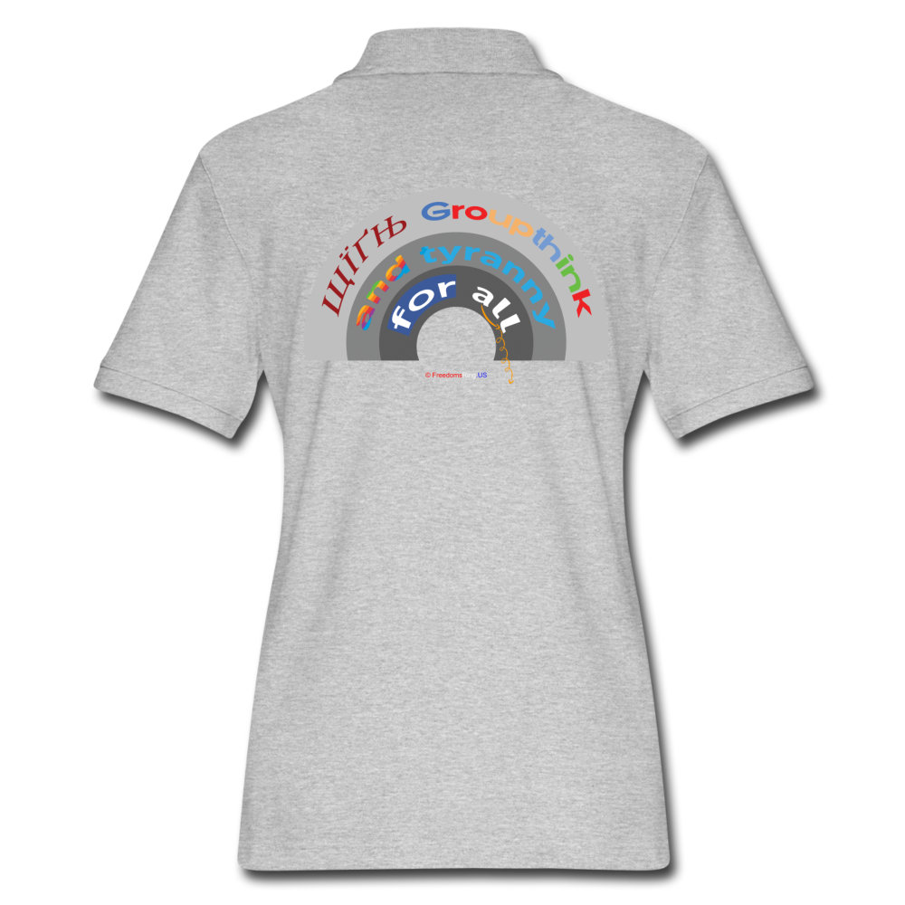 GROUPTHINK RAINBOW - Women's Pique Polo Shirt - heather gray