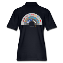 Load image into Gallery viewer, GROUPTHINK RAINBOW - Women&#39;s Pique Polo Shirt - midnight navy
