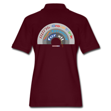 Load image into Gallery viewer, GROUPTHINK RAINBOW - Women&#39;s Pique Polo Shirt - burgundy
