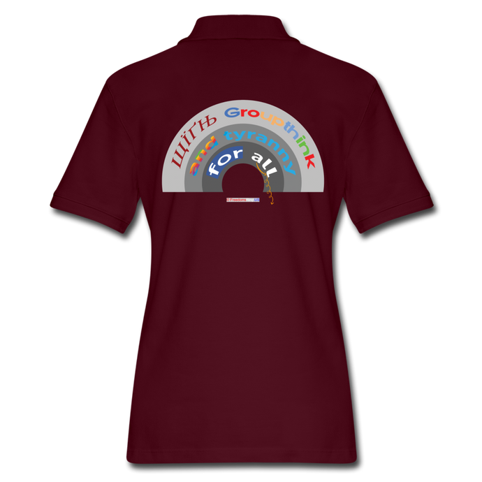 GROUPTHINK RAINBOW - Women's Pique Polo Shirt - burgundy