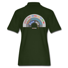 Load image into Gallery viewer, GROUPTHINK RAINBOW - Women&#39;s Pique Polo Shirt - forest green
