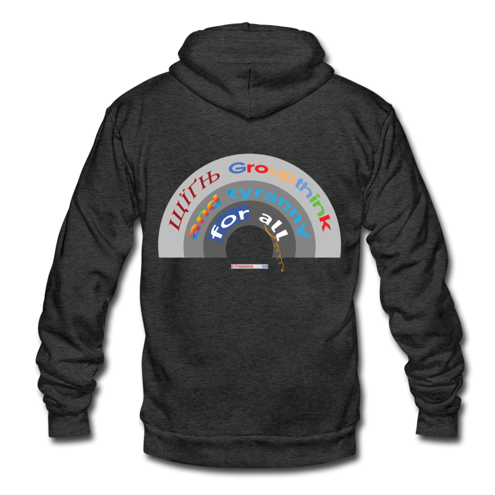 GROUPTHINK RAINBOW - Unisex Fleece Zip Hoodie - charcoal gray