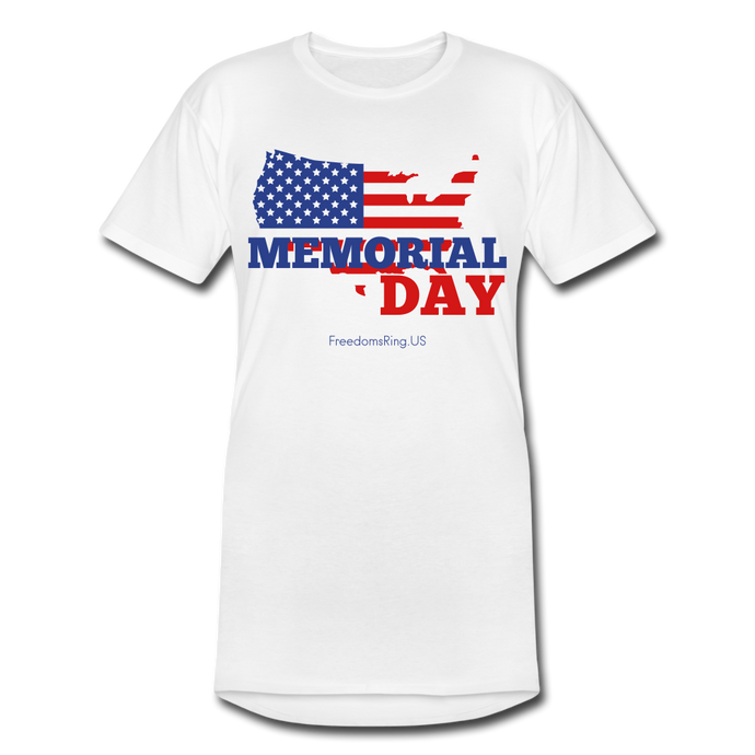 MEMORIAL DAY US FLAG - Men’s Long Body Urban Tee - white