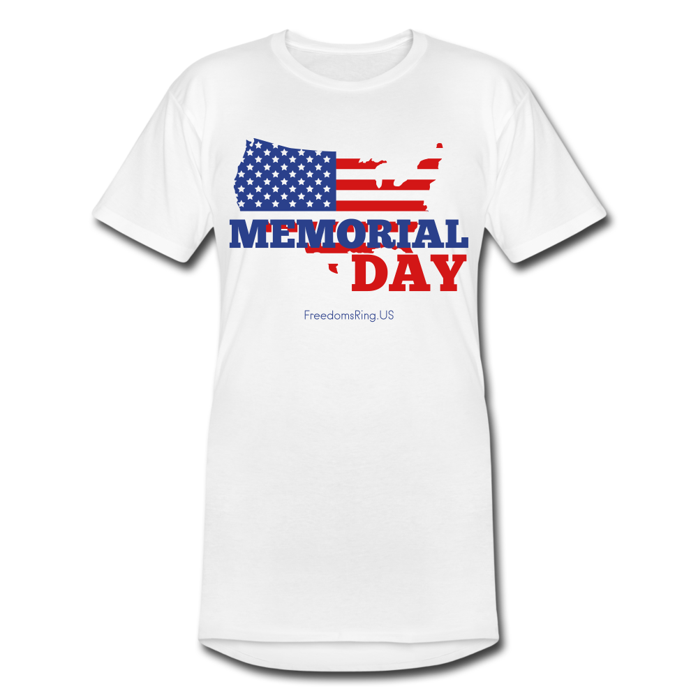 MEMORIAL DAY US FLAG - Men’s Long Body Urban Tee - white