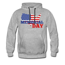 Load image into Gallery viewer, MEMORIAL DAY US FLAG - Men’s Premium Hoodie - heather gray
