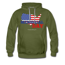 Load image into Gallery viewer, MEMORIAL DAY US FLAG - Men’s Premium Hoodie - olive green
