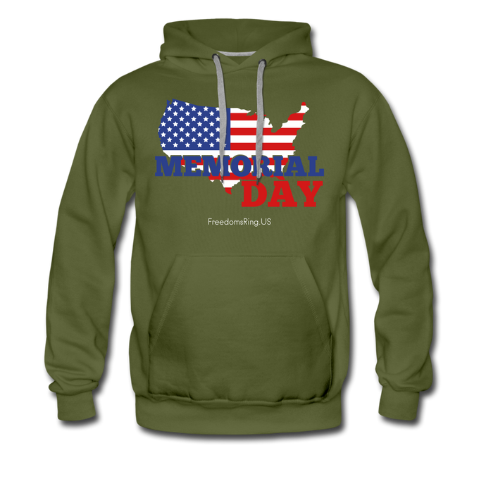 MEMORIAL DAY US FLAG - Men’s Premium Hoodie - olive green