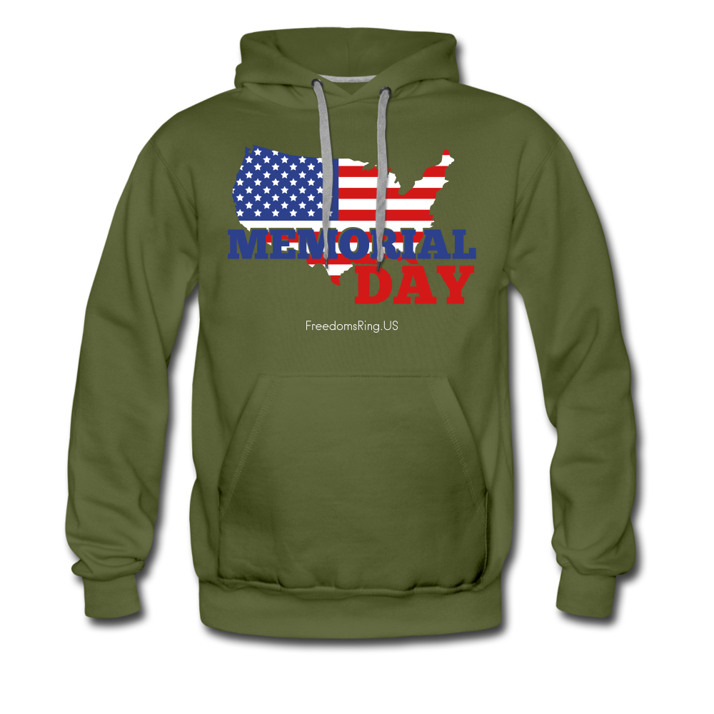 MEMORIAL DAY US FLAG - Men’s Premium Hoodie - olive green