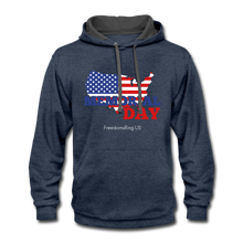 Load image into Gallery viewer, MEMORIAL DAY US FLAG - Contrast Hoodie - indigo heather/asphalt
