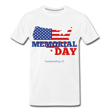 Load image into Gallery viewer, MEMORIAL DAY US FLAG - Men&#39;s Premium T-Shirt - white
