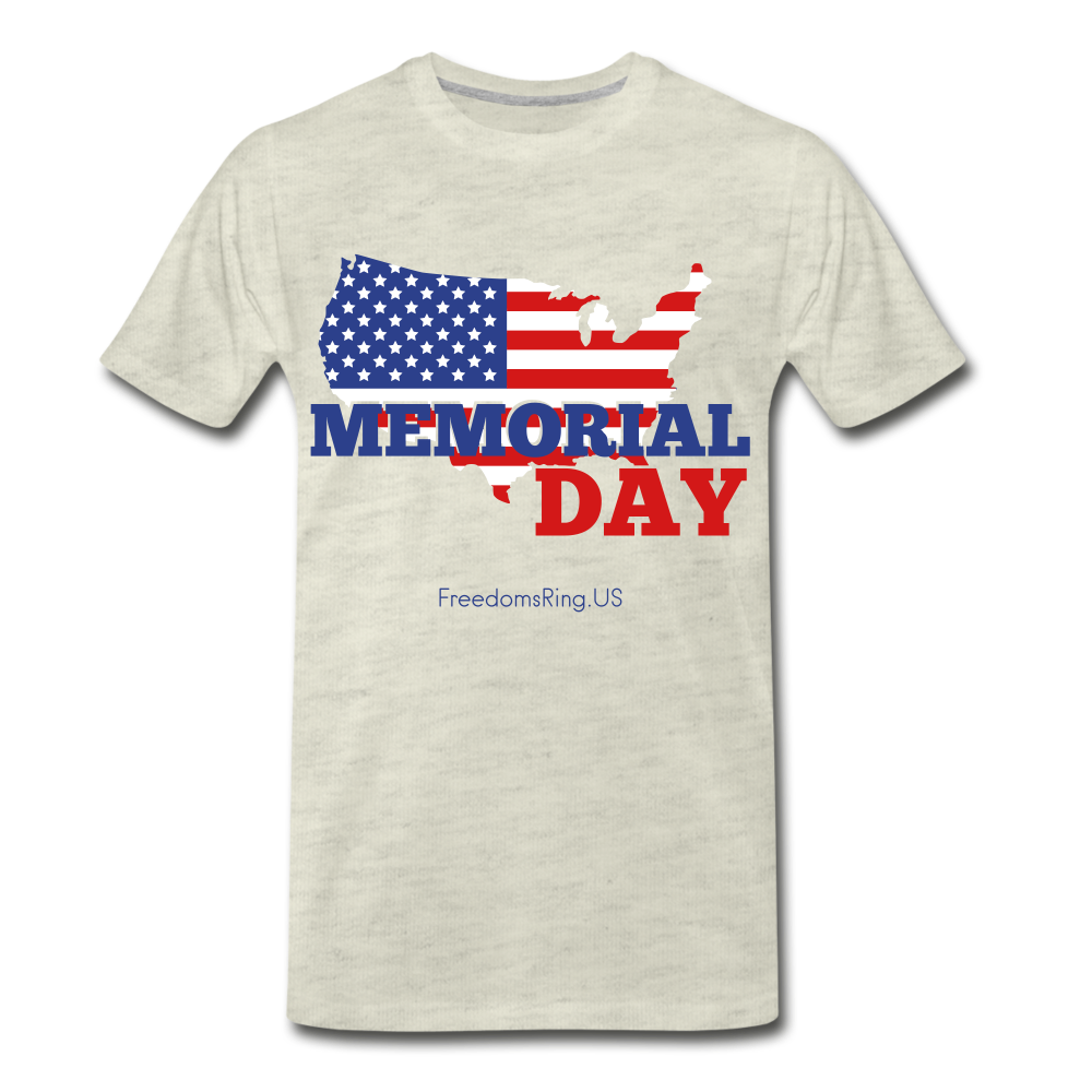 MEMORIAL DAY US FLAG - Men's Premium T-Shirt - heather oatmeal