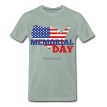 Load image into Gallery viewer, MEMORIAL DAY US FLAG - Men&#39;s Premium T-Shirt - steel green
