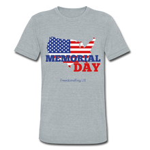 Load image into Gallery viewer, MEMORIAL DAY US FLAG - Unisex Tri-Blend T-Shirt - heather gray
