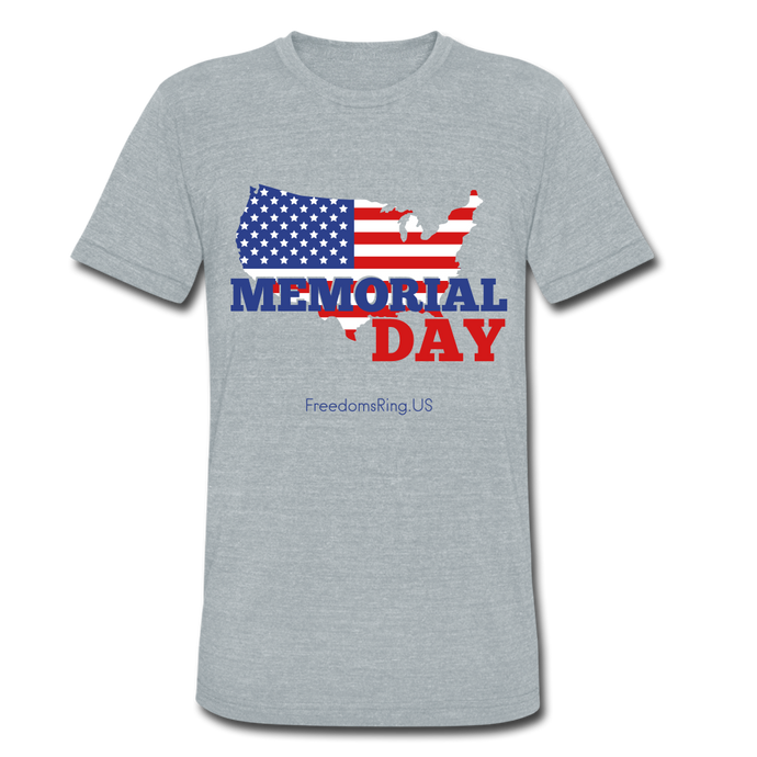 MEMORIAL DAY US FLAG - Unisex Tri-Blend T-Shirt - heather gray