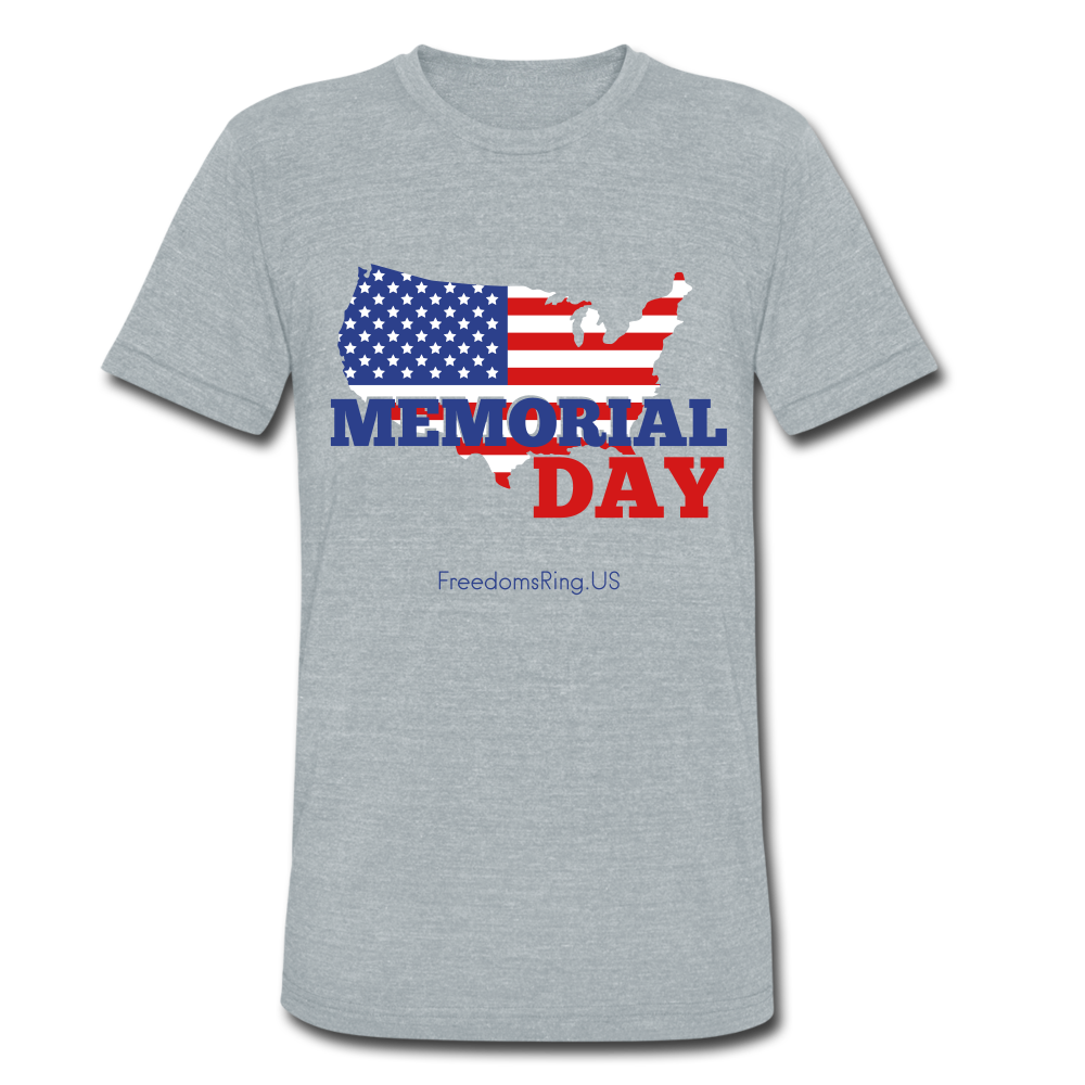 MEMORIAL DAY US FLAG - Unisex Tri-Blend T-Shirt - heather gray