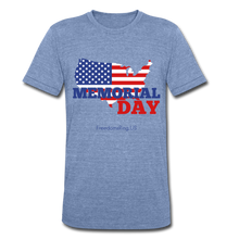 Load image into Gallery viewer, MEMORIAL DAY US FLAG - Unisex Tri-Blend T-Shirt - heather Blue
