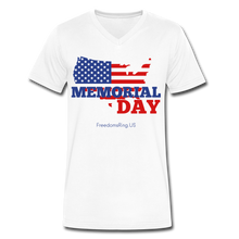 Load image into Gallery viewer, MEMORIAL DAY US FLAG - Men&#39;s V-Neck T-Shirt - white
