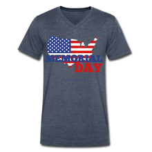 Load image into Gallery viewer, MEMORIAL DAY US FLAG - Men&#39;s V-Neck T-Shirt - heather navy
