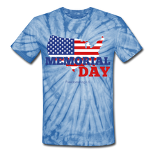 Load image into Gallery viewer, MEMORIAL DAY US FLAG - Unisex Tie Dye T-Shirt - spider baby blue
