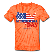 Load image into Gallery viewer, MEMORIAL DAY US FLAG - Unisex Tie Dye T-Shirt - spider orange
